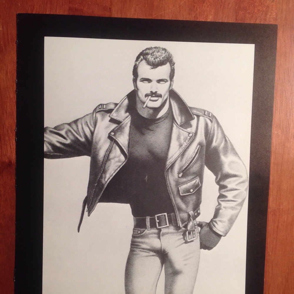Art Page/Print from TOM of FINLAND Book Retrospective #1 1988 Cop in Woods TF164